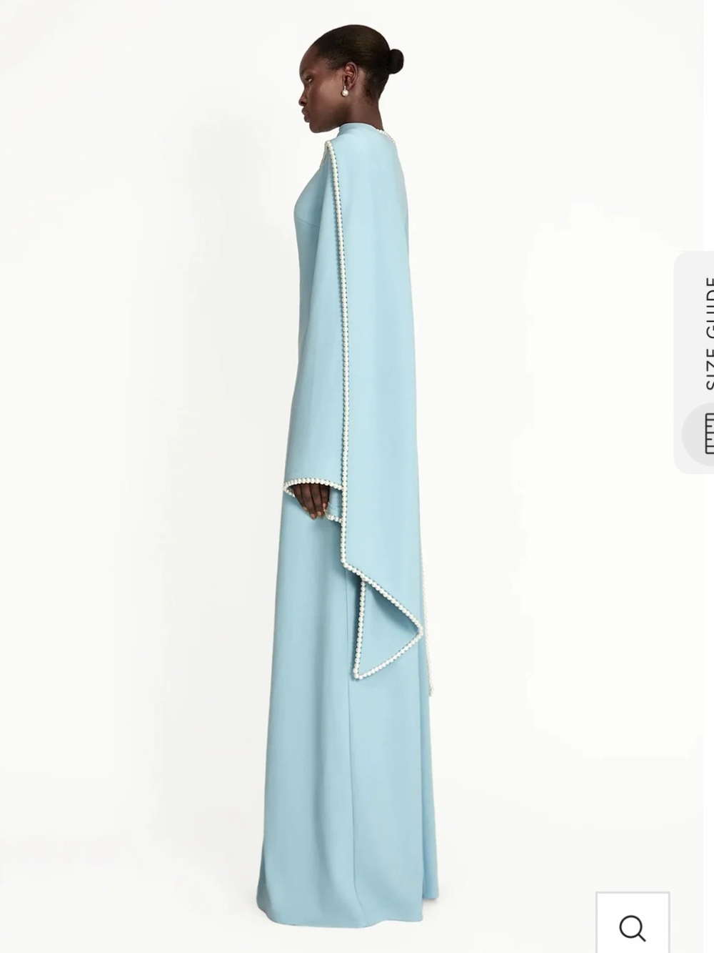 NWT Miss Rosier light blue maxi dress with pearl trim - Picture 2 of 15